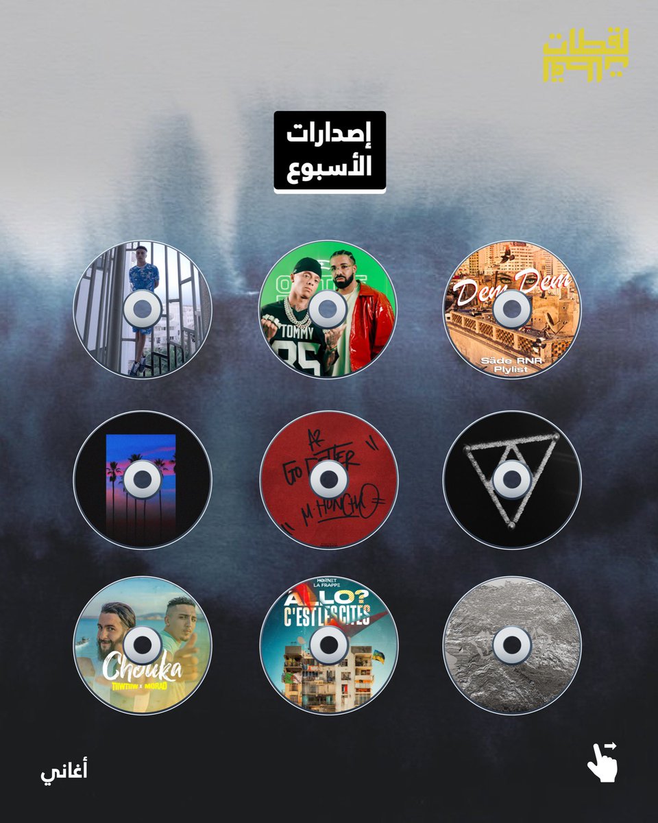 la9atet's tweet photo. إصدارات الأسبوع 🎧✨

إنا طراك ولا پروجي عجبكم ؟ 💬👇

#sortiedelasemaine #music #la9atet #single #albums #projet #mixtape https://t.co/CJg2KUmVl6