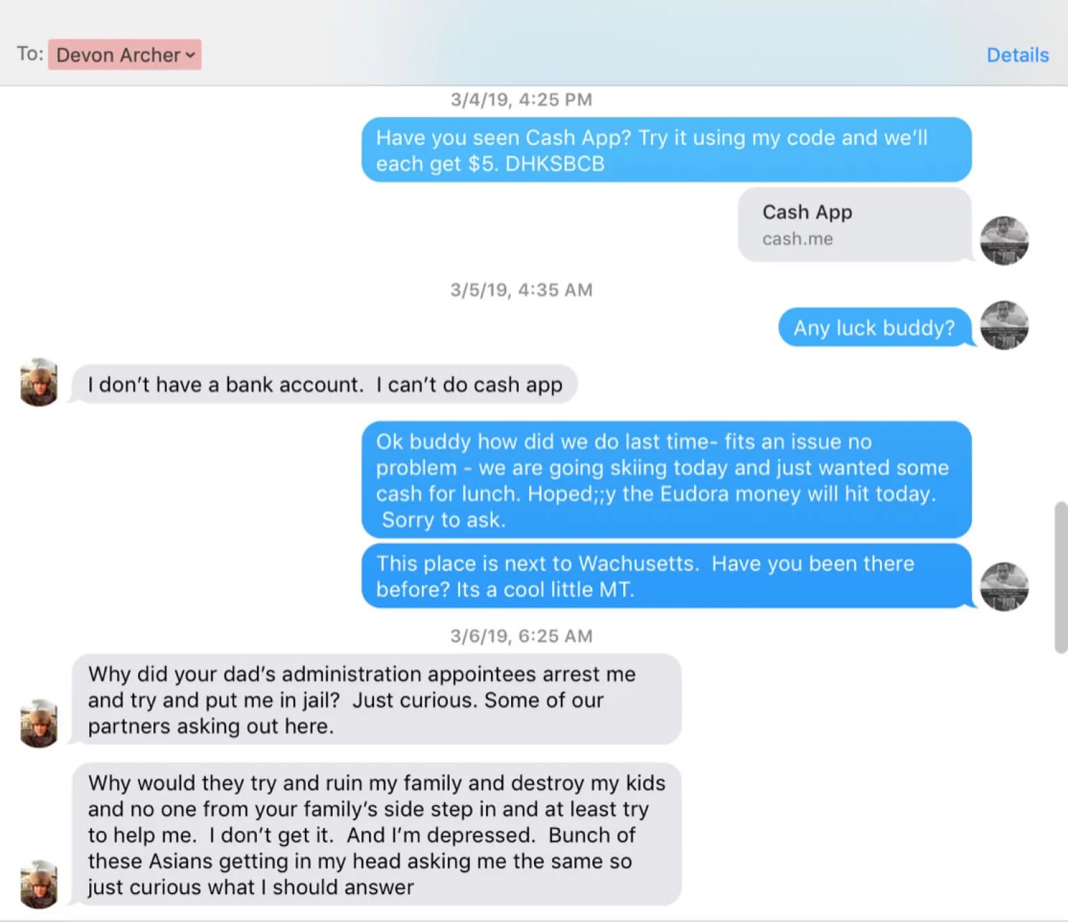 devon archer hunter text