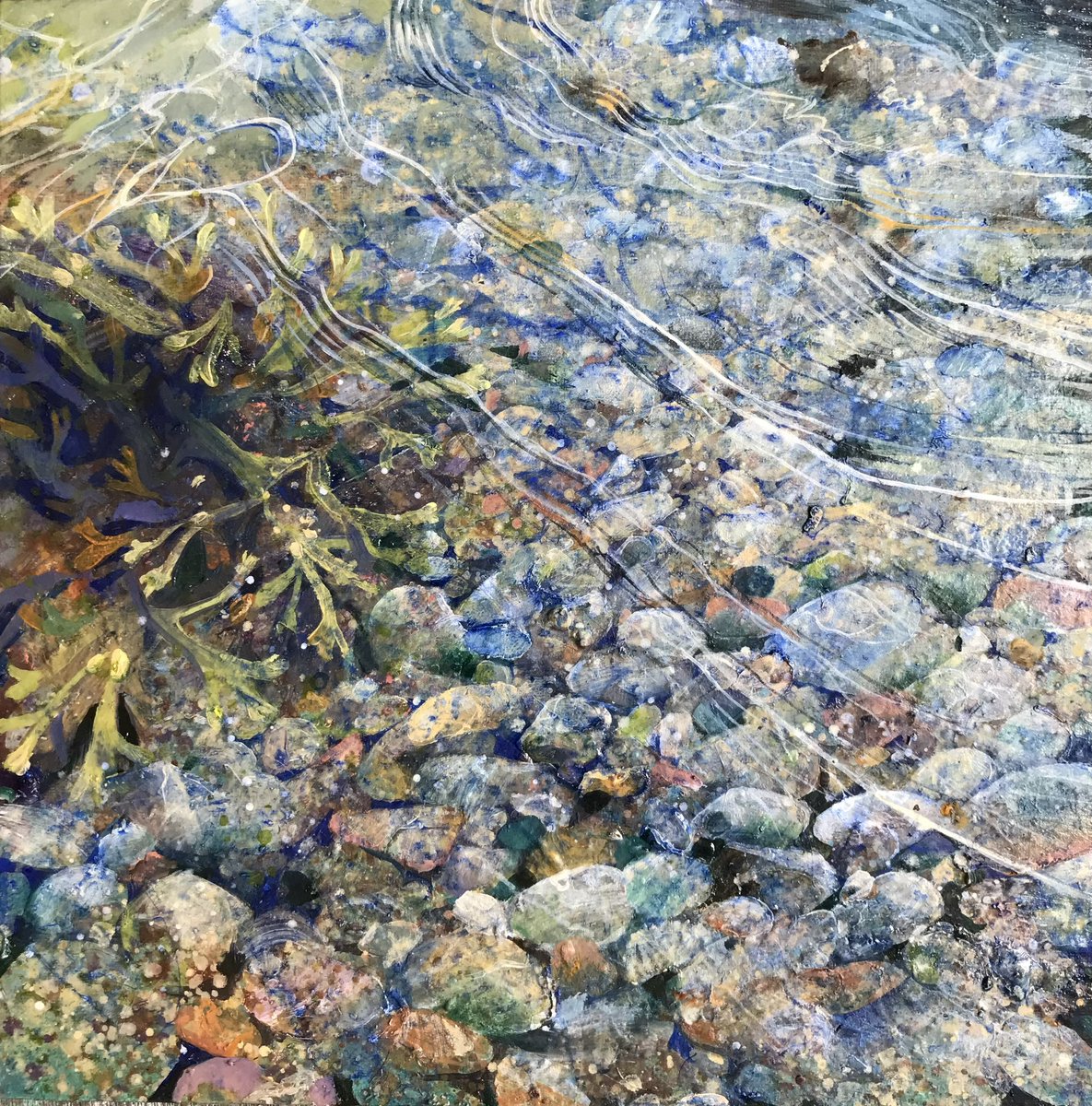 LornaKirin's tweet photo. ‘Rock pool’
Oil on board
12 x 12 inches 

#lornakirin #ukartist #contemporarypainter #oilonboard #oil #painting #shore #sea #Seascape #tide #paddle #shallows #pebbles #rockpool #seaweed #ripples https://t.co/aZTBViUQvM