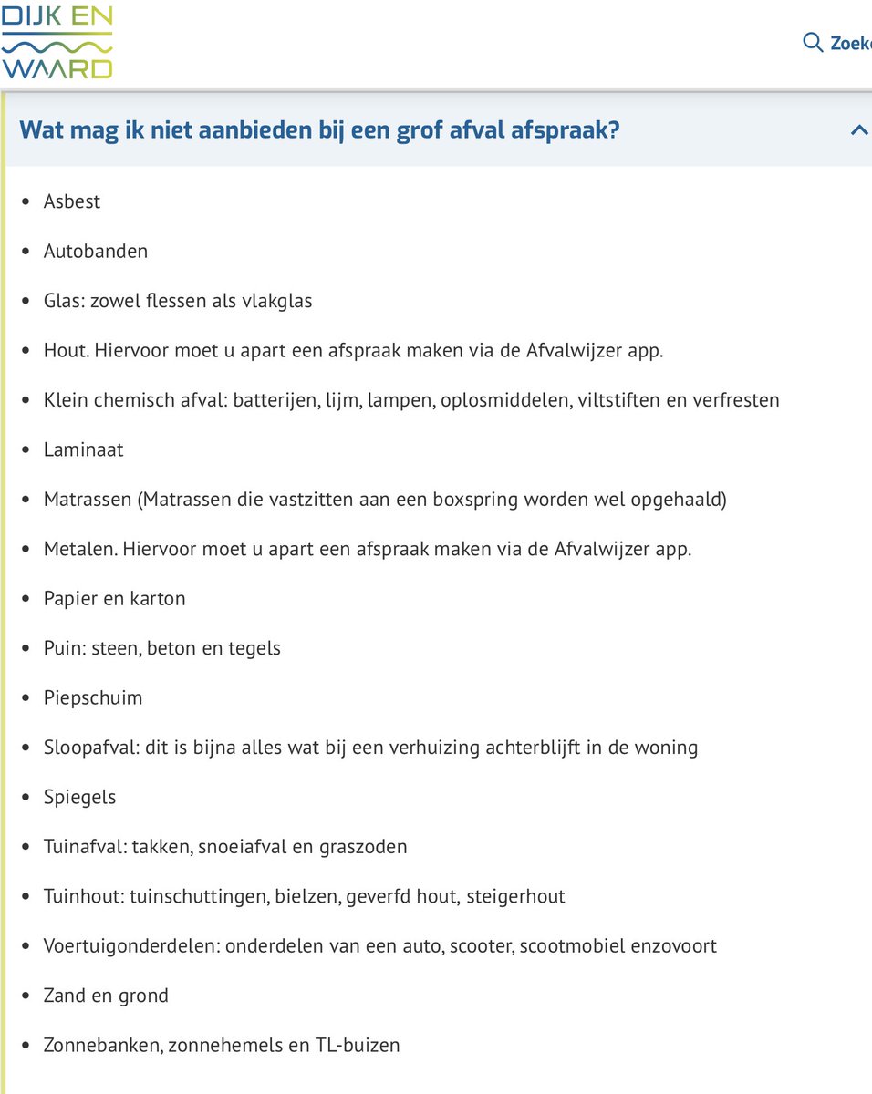 Wat kan wél mee met grofvuil? Verder dan meubels (bel ik kringloop voor) en kleding (kringloop of container) kom ik niet.