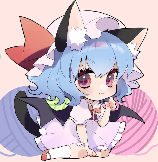 アクスタ公開!! 夏コミに持っていきますよ! 猫耳レミリア(芦野さん担当)と猫耳フランちゃんです。 本物届いたらまた載せます～