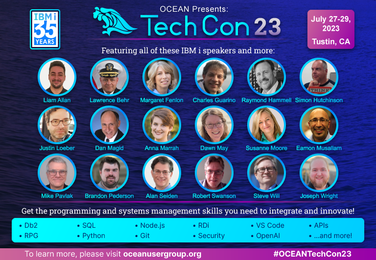 OCEANUserGroup's tweet image. Thank you very much to all the speakers, vendors, and attendees who were at #TechCon23 last week! Outstanding #IBMi education &amp;amp; networking and great suggestions for #TechCon24! Patrick Behr @P_Behr did an Outstanding job as Conference Chair!