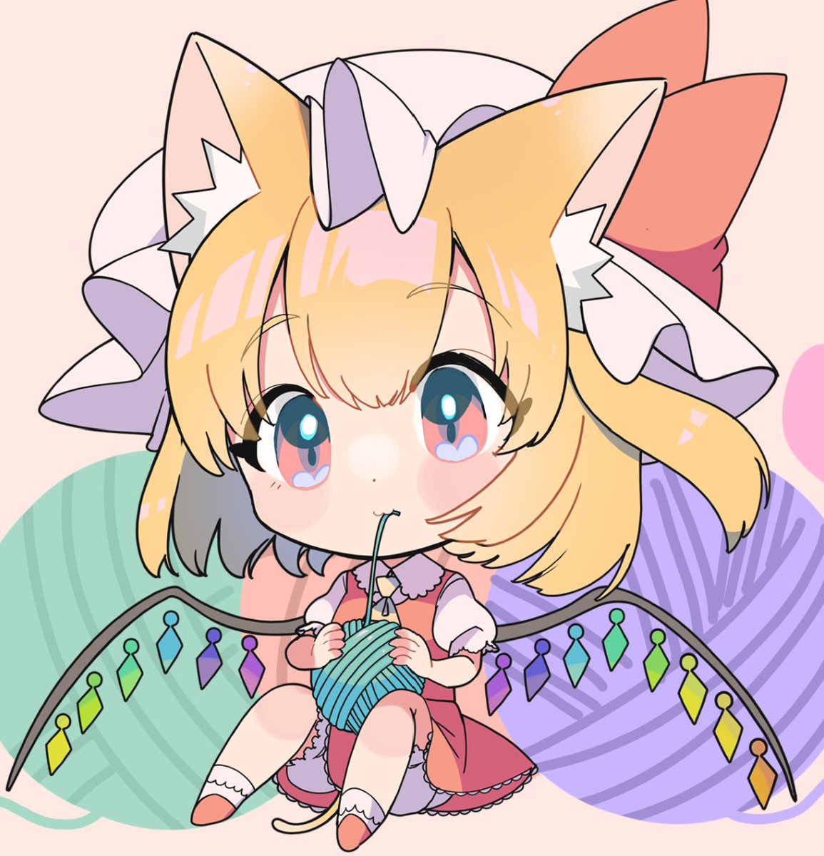 レミリア・スカーレット 「アクスタ公開!! 夏コミに持っていきますよ! 猫耳レミリア(芦野さん担当)と猫耳」|HALLジオン＠次は夏コミのイラスト