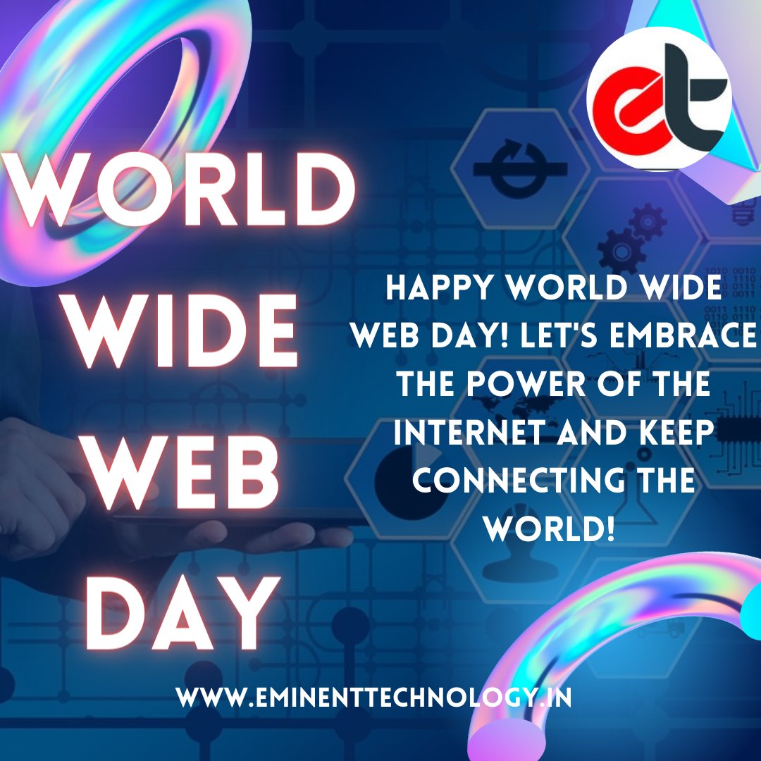 Eminenttechav's tweet photo. Happy World Wide Web Day! 🌐🎉 Celebrating the Connectivity and Innovations that Revolutionized Our Lives. Let's Embrace the Power of the Internet and Keep Connecting the World! #WorldWideWebDay #InternetRevolution #ConnectTheWorld #DigitalInnovations #CelebratingConnectivity https://t.co/BOrYC0vMgY