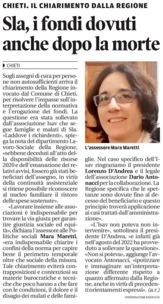 DarioAntonacci's tweet photo. @Regione_Abruzzo ha confermato, invocando il principio di continuità assistenziale, la nostra interpretazione per l’erogazione del Fondo Nazionale Non Autosufficienza
https://t.co/thdiFeBgRe… #laleggenondormemai #unaquestionedidiritto #sla #fnna #abruzzo #chieti https://t.co/a30kp9W0ML