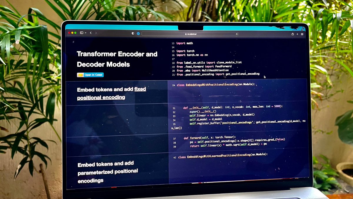 Annotated PyTorch papers! 🔥 

<a href="/labmlai/">labml.ai</a> has the best resources for learning how to really implement ideas

This is a no-nonsense website with a side-by-side implementation of papers in <a href="/PyTorch/">PyTorch</a>

The transformers section is my fav:

nn.labml.ai/index.html