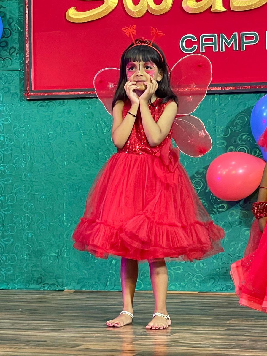 SubramanyaHebb9's tweet photo. My daughter Ramya performed during SWAS 2023 CAMP FIRE SUMMER CAMP organised by Skills Development Center. All the other kids were awesome and they lit the environment with lot of entertainment and love. https://t.co/iAeskTxaQ0