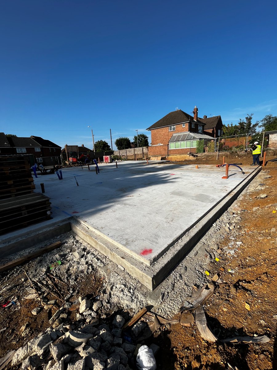 Here's another one of our completed projects in Essex. It is another non-voided piled raft slab. These photos were taken just 7 days apart, showing how efficient our work can be! A block of 3 story flats will now be constructed on our foundation.