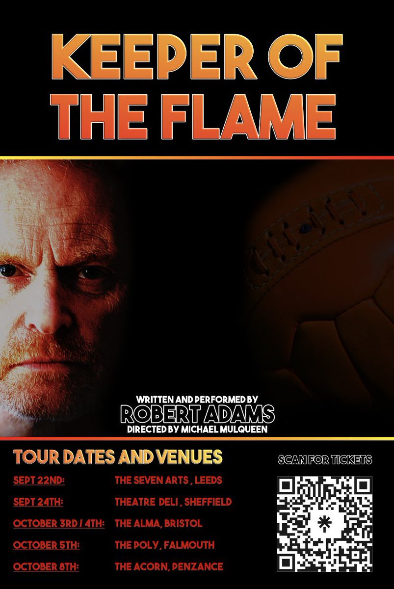 “Keeper of the Flame”
Hitting the road this autumn..a tall tale of an international goalkeeper fighting Fascism and falling for a Fenian ! <a href="/Seven_Arts/">Seven</a> <a href="/theatredelishef/">Theatre Deli Sheffield</a> <a href="/AlmaBristol/">Alma Tavern &Theatre</a> <a href="/PolyFalmouth/">Poly Falmouth</a> <a href="/AcornPZ/">The Acorn</a> …spread the word and see you there folks …