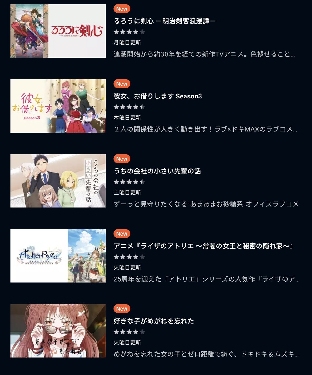eclair_go_'s tweet photo. 皆さんおひさ！！

今季アニメは見てるのはこれくらいかなぁー
春アニメはホントに豊作で最高だった…

今季1番は好きな子がめがねを忘れたかな！！ https://t.co/CAkWTMpEzX