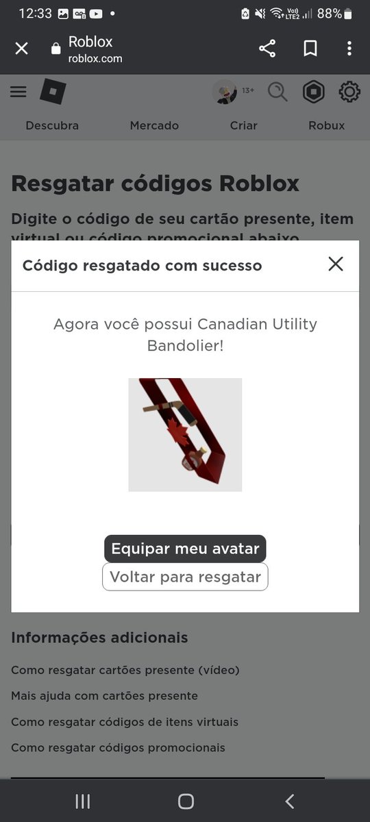 Celular] Como Resgatar Promocode No Celular Roblox 