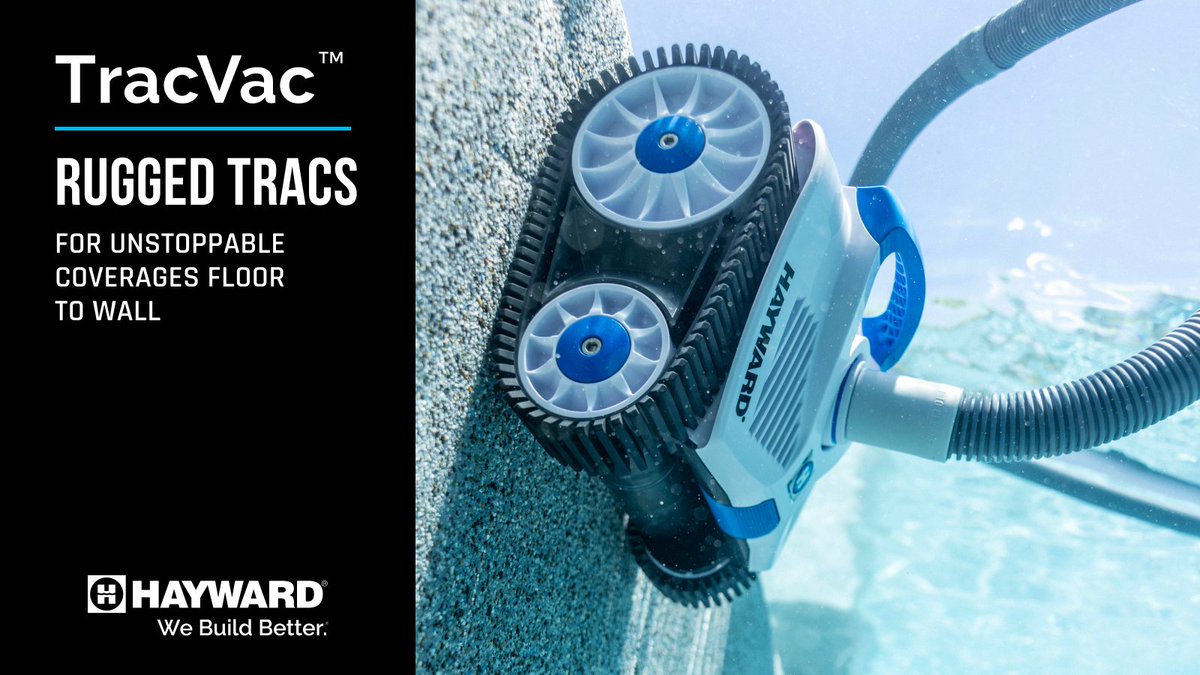 HaywardPool's tweet photo. Designed for performance, the extra-wide tracks deliver enhanced operational mobility, so the TracVac can overcome obstacles better than standard wheeled options​. 💪 #webuildbetter https://t.co/PZQiQepF4u