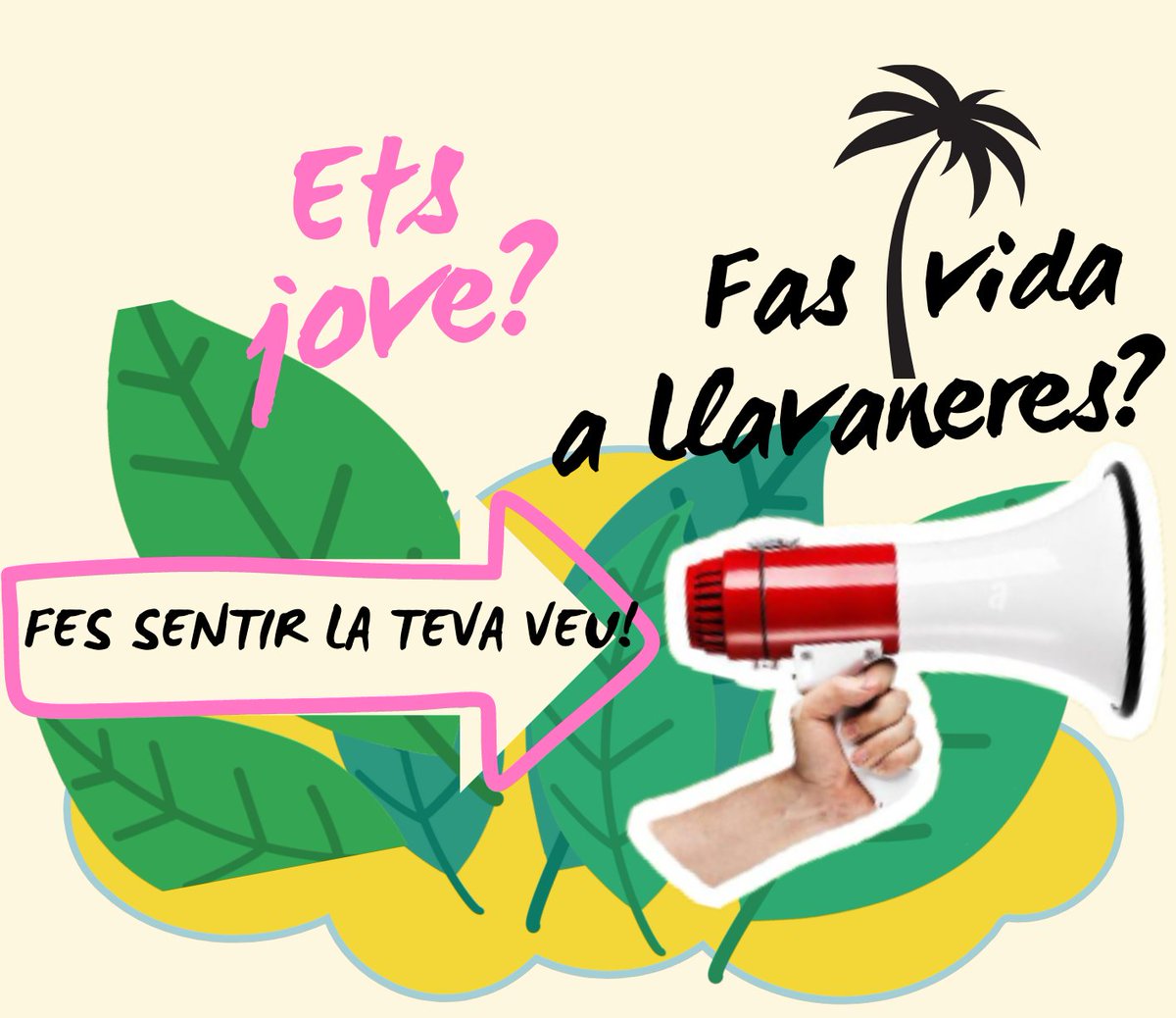 AjLlavaneres's tweet photo. #JOVENTUT | ℹ️ Ets jove i fas vida a #Llavaneres⁉️
🗯 Et necessitem per elaborar el Pla Local de Joventut del poble. 👩🏻‍🦱👨🏼🧑🏻‍🦱👩🏻🧑🏾👱🏼‍♀️ 

💻 Fes sentir la teva veu: emplena l'enquesta 👉🏻 https://t.co/GEEYQLQZAy https://t.co/CwzbqxygzC