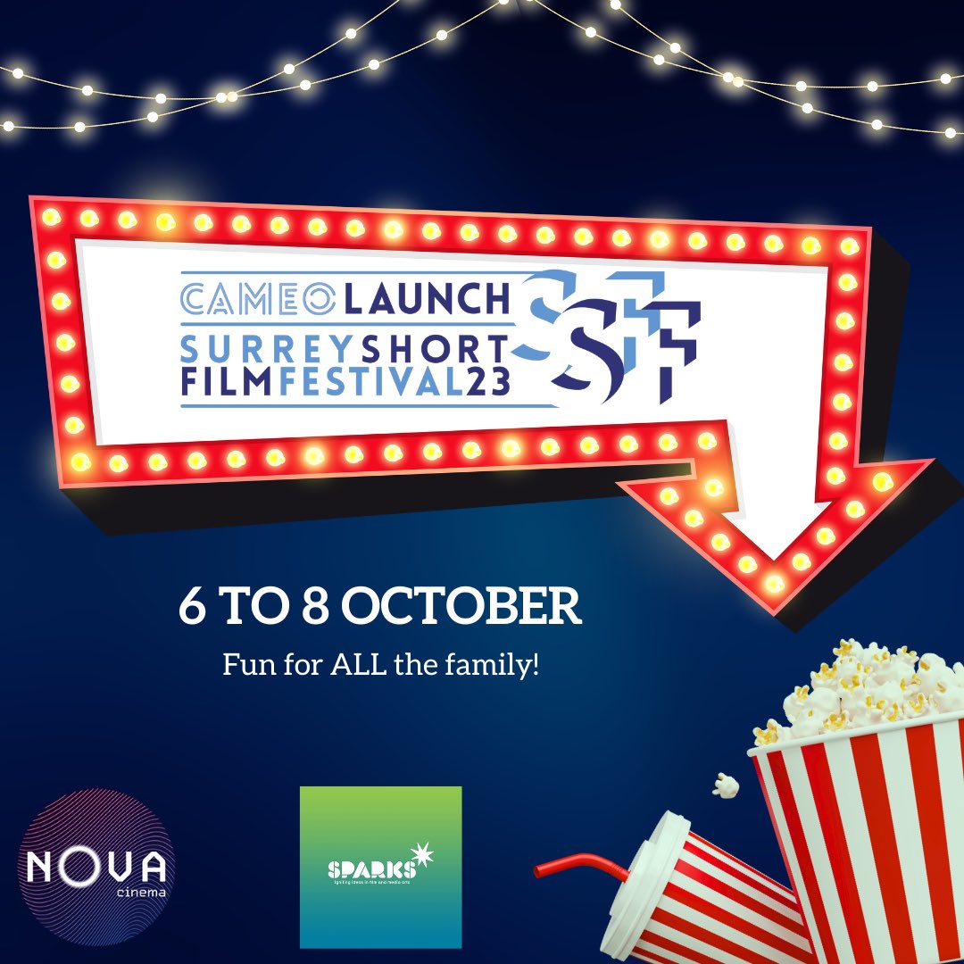 The Surrey Short Film Festival! 

Save the date: 6 to 8 October!

@cameolaunch 
cameolaunch.com/ssff