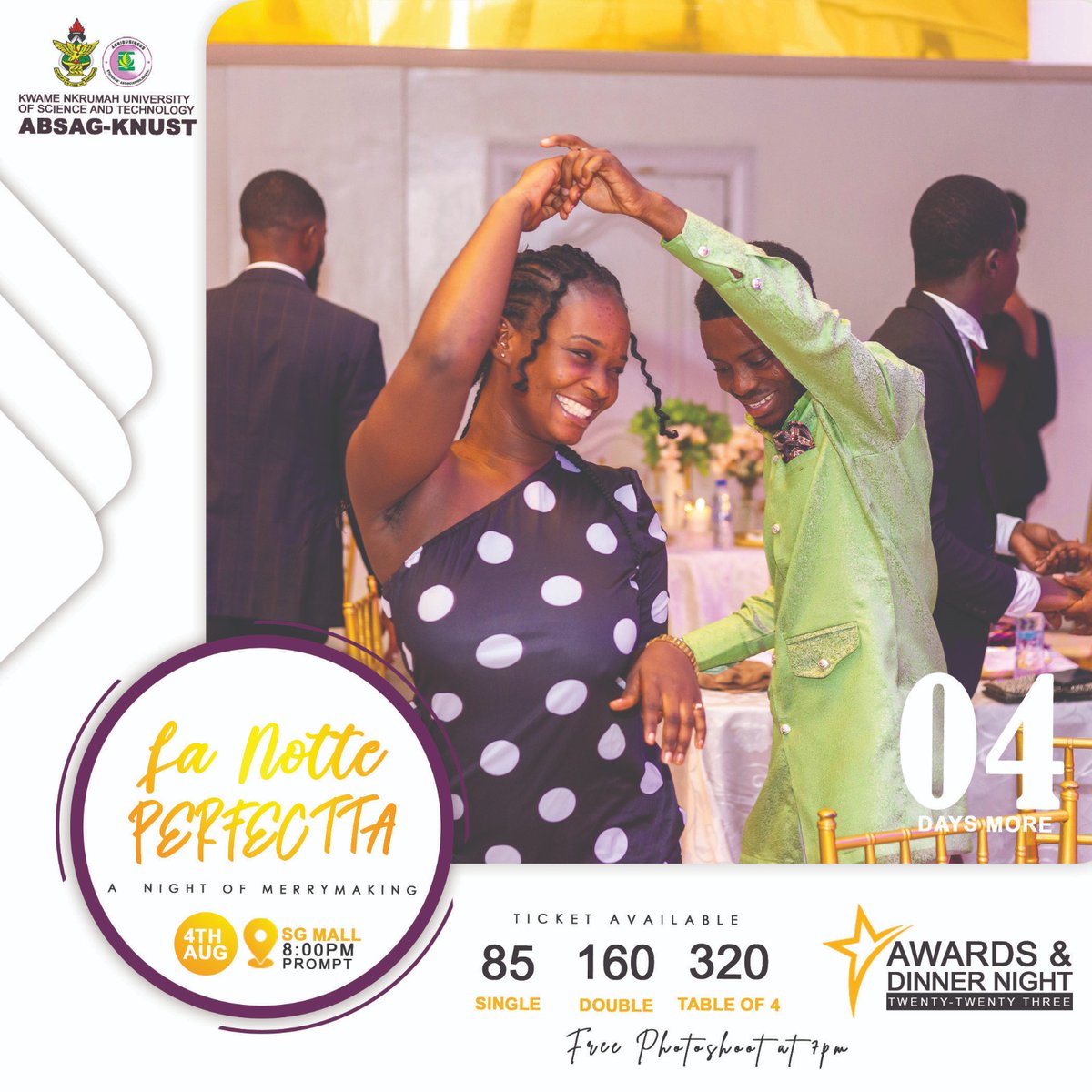 AbsagK's tweet photo. 🔥🔥🔥🔥🔥🔥🔥🔥🔥   La notte *PERFETA* 💃💃💃 The countdown is on and we have 04 days to go😊 Yes!😲 just 04 days and I know you just can't wait for this day. Grab your tickets as you prepare to make merry💃💃  *La notte PERFETA*🔥🔥🔥 *A NIGHT OF MERRY MAKING*💃 https://t.co/YZUone7z9c