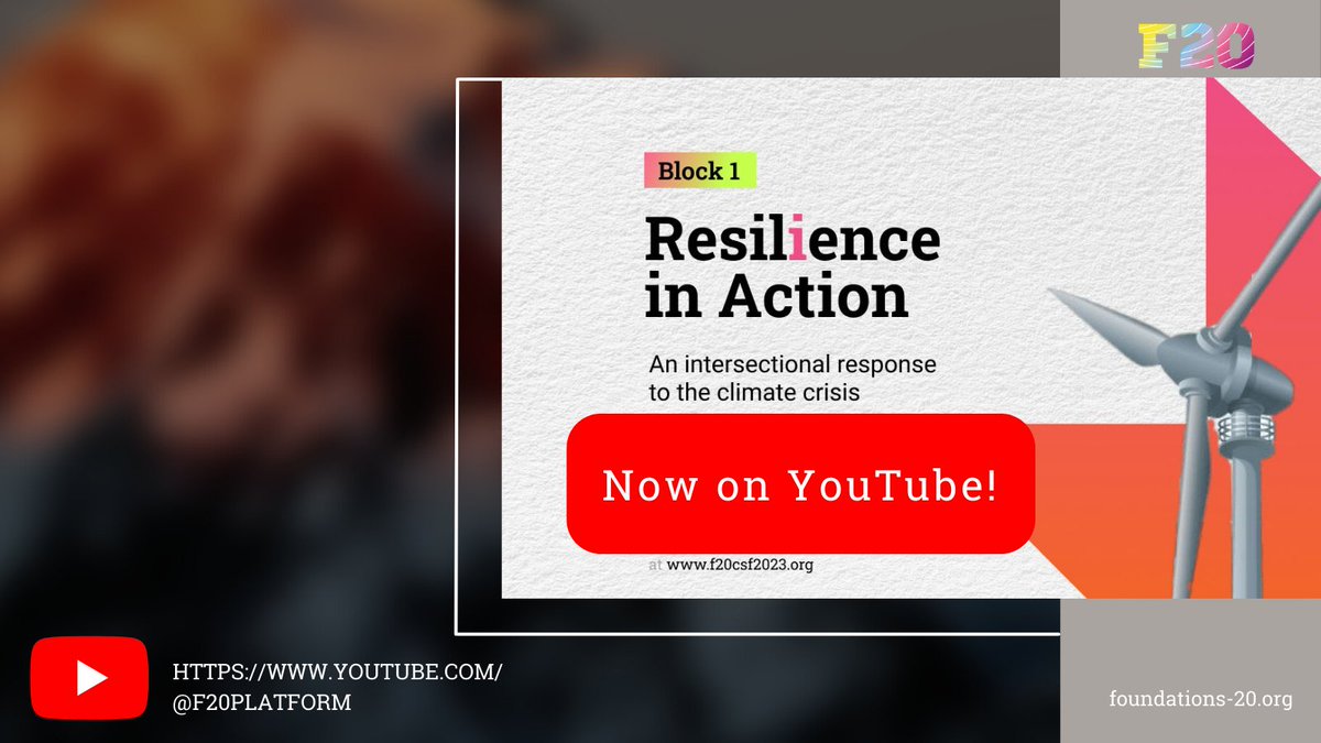 Missed the F20 Climate Solutions Forum 2023? Don't worry, we've got you covered! 🎥✨

🎬Catch all the inspiring sessions, thought-provoking discussions, and powerful insights of Block 1 on our YouTube channel. ⤵️

youtube.com/watch?v=oeb5uz…