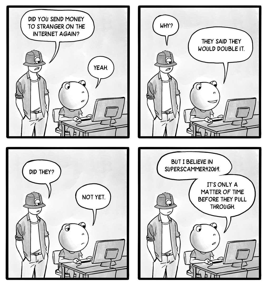 Gm to the grifters and grifted. 

#nuggetandflip for <a href="/degenblockparty/">DEGENERATE BLOCK PARTY</a> 

These daily cartoons are now available as 1/1s. Some for sale, some for giveaways. 

opensea.io/collection/deg…