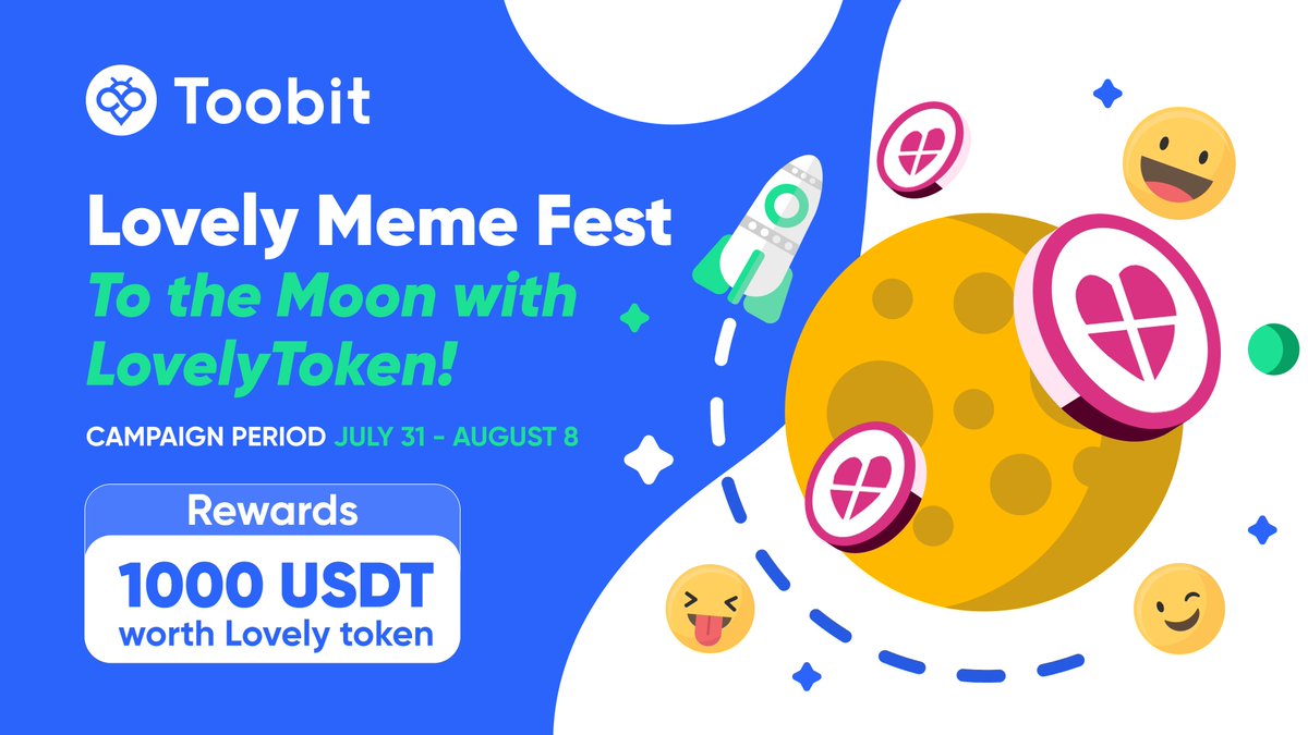 🚀 Join #LovelyTokenListing meme contest &amp; win #Lovely💗Tokens!🎉
🏆 5 prizes of 100 for the most liked &amp; retweeted memes!
🎨 10 prizes of 50 for the most creative ones!🎭
✅ Follow <a href="/Toobit_official/">Toobit</a> &amp; @Lovely_finance.
📲 Post on Twitter or Instagram with #LovelyTokenListing.