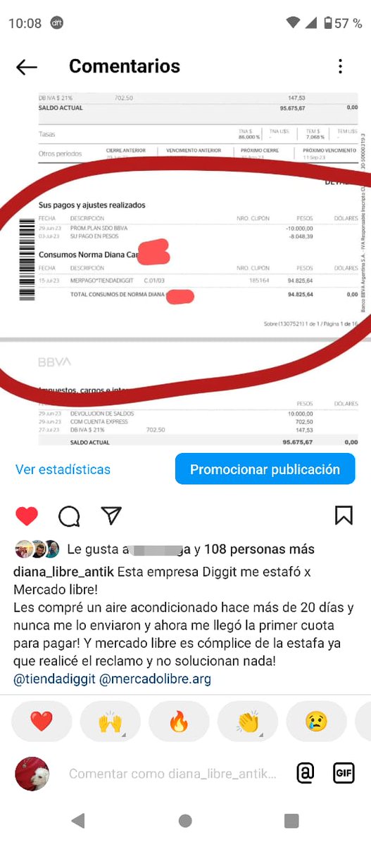 antik_diana's tweet photo. Sr.Galperín me dirijo a Ud ya q intenté de todo y nada! Compré un aire acondicionado en ML-14 de julio # 2000006053235568 y la empresa DIGGIT jamás me lo envió y siempre dieron excusas! y ya me llego la 1º cuota! que hago? mercado libre tampoco responde @marcos_galperin #diggit https://t.co/eilBnFVxkP