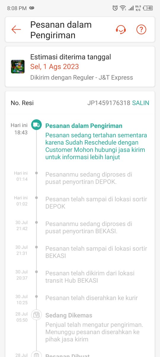 elmarshush's tweet photo. @jntexpressid Ini gmn mksdnya? Sudah reschedule dgn customer?? Ga da yg tlp/WA sy. https://t.co/Amb7iljnY9