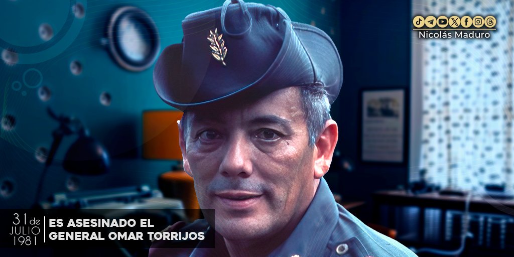 A 42 años de su paso a la eternidad, honramos la memoria inmortal del insigne general panameño Omar Torrijos, quien defendió la dignidad de su patria y de su Pueblo, convirtiéndose en símbolo universal de la lucha revolucionaria antiimperialista en Nuestra América.
