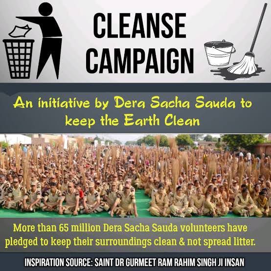 itzramghariya08's tweet photo. Volunteers of Dera Sacha Sauda are leaving no stone unturned in making earth a better place, a healthier one! And for this they are carrying out #CleanlinessCampaigns on a regular basis, these people are cleaning roads and other areas without any self demand.
Saint MSG https://t.co/fbqxC5mPUI