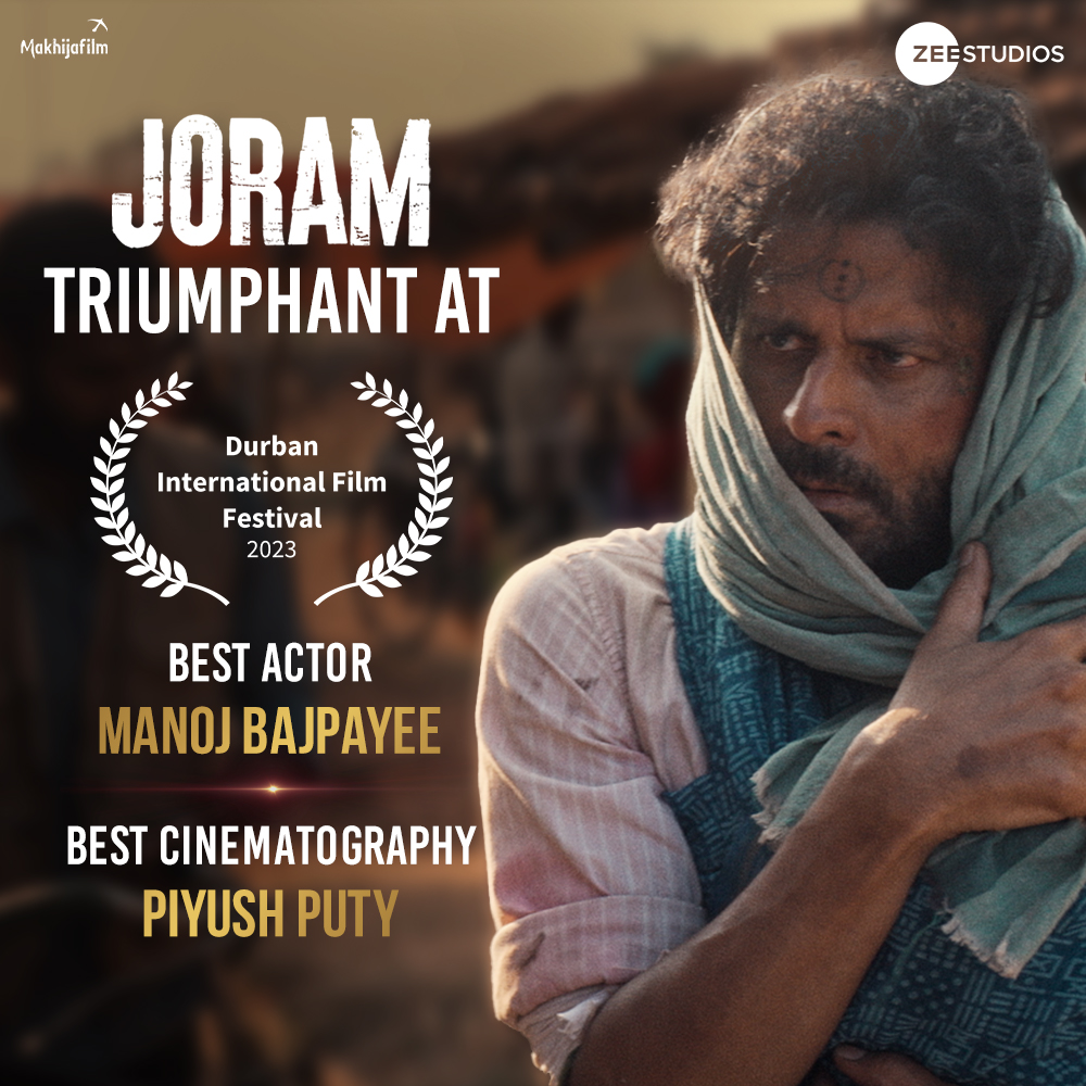 #Joram shines bright with the top two awards at the prestigious @DIFFest with the supremely talented @BajpayeeManoj winning the Best Actor award and @piyushputy bagging the Best Cinematography award.

@Mdzeeshanayyub @nakdindianfakir @Makhijafilm @nowitsabhi #ZeeStudios