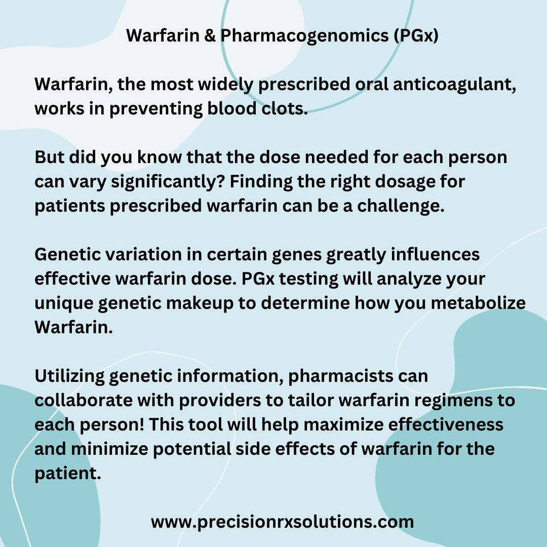 #warfarin #health #pharmacogenomics #consultantpharmacist #pgx #medicationsafety #medicationmonday