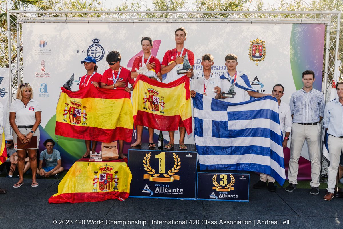 VmgShop's tweet photo. 420 World Championship
🥇 Iacovina Kerkezou - Danai Giannouli (I.O.P.)
🥈 U17 Iraklis Michalopoulos – Ion Stamatios Stromatias (I.O.P./N.O.E.)
🥉 men/mixed Dimitris - Nikos Sourlatzis (N.O.T.K.) 

#TeamHellas #Sailing #420class #hellenicsailingfederation https://t.co/1fSFcnz7wa