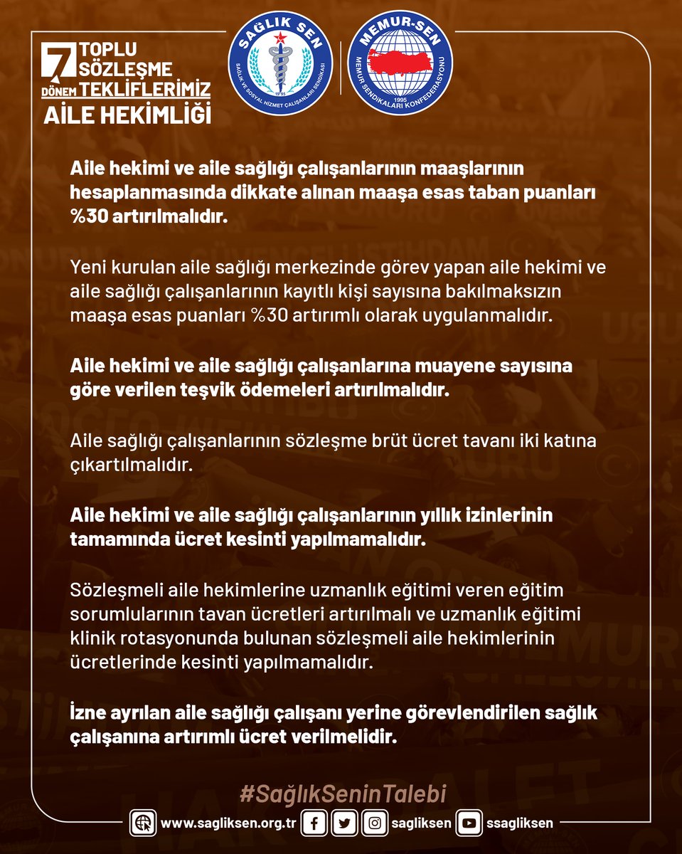 sagliksen's tweet photo. Aile hekimi ve aile sağlığı çalışanları için 7. Dönem Toplu Sözleşme tekliflerimiz…
#SağlıkSeninTalebi

Tüm tekliflerimiz için⤵️
https://t.co/Usd8dZ34dW https://t.co/Iq9sebXhIb