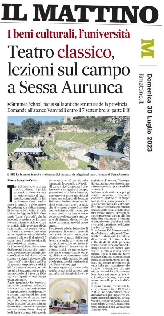 #universitavanvitelli #summerschool #sessaaurunca