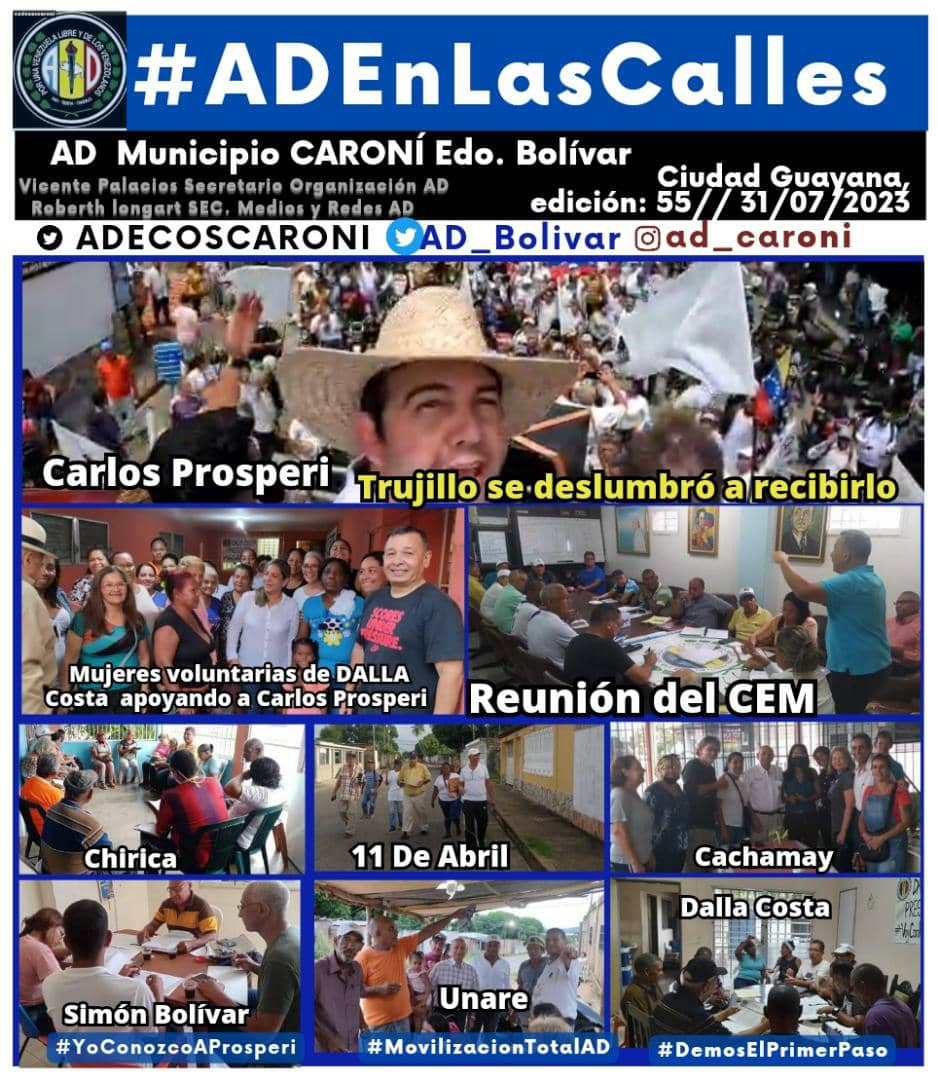 ACachamay's tweet photo. #DemosElPrimerPaso seguimos en las calles @ADECOSCARONI con @prospericarlos con la #MaquinariaADeca bajo dirección @AD_Bolivar con @aidagonzalez33 y @FreddyValera_AD https://t.co/2UDdaexlQt