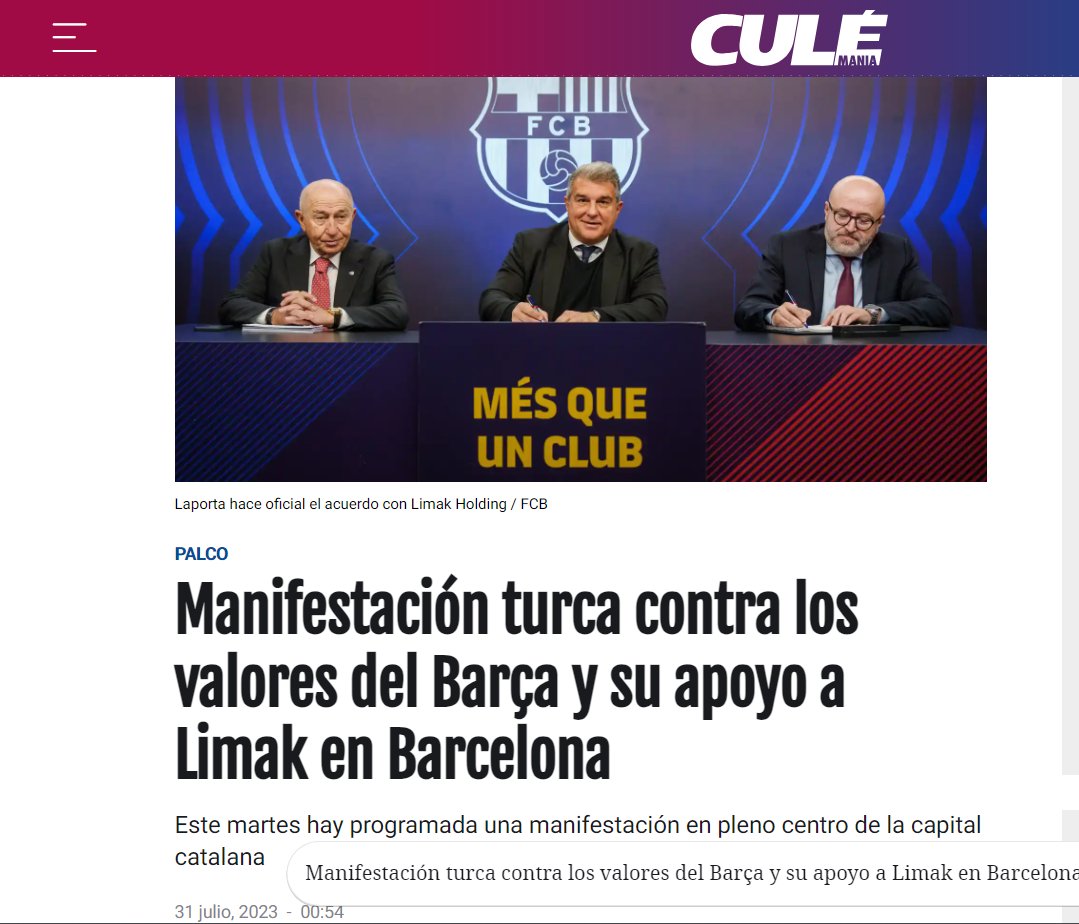Biliyorsunuz Limak Holding, Barcelona'nın stadını inşa ediyor. 
Bizim TİP, oradaki sol gruplarla görüşmüş. Şimdi Barcelona taraftarları, Türk aktivistler öncülüğünde kulüplerine savaş açmışlar ve Limak'la yapılan sözleşmenin iptalini istiyorlar. Bu zihniyet Türkiye'ye komple