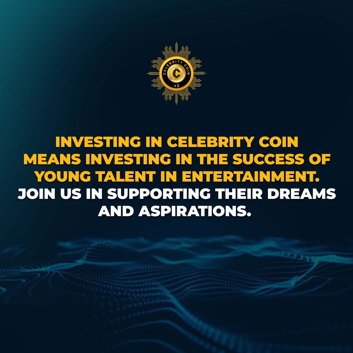 Celebrity_Coin's tweet photo. Invest in Celebrity Coin
Means Investing in the Success of
Young Talent in Entertainment.

#STUDIONATION2 #celebritycoin #investing #cryptocurrency #talenthasnoclour #fyp #foryou https://t.co/m9qMO6kxXf