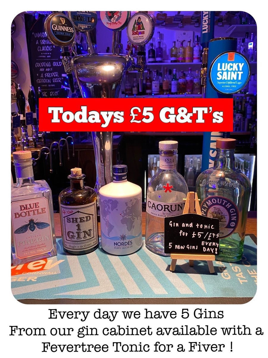 thewonstonarms's tweet photo. Every day in August (and yep we have begun a day early !) we will begin the days trade with 5 of our best Gins from our 200 gin collection available for just a Fiver with a Fevertree tonic of your choice ! You can go for a double if you like for just £7.50. #ginclub https://t.co/daHFBS5AC2
