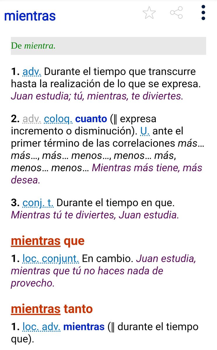 escribacr's tweet image. La palabra del día de la @RAEinforma.
#LaPalabraDelDía #mientras #mientra #adverbio #coloquial #ConjunciónTemporal #MientrasQue #LocuciónConjuntiva #MientrasTanto #ConjunciónAdverbial