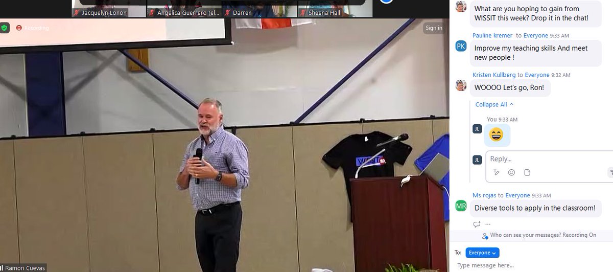 Open Plenary with @RonRitchhart is always a great discussion to start our week at #WISSIT23 Even the Virtual chat is getting excited! <a href="/kkullberg/">Kristen Kullberg</a> #transformingthinking #learning #mindsets