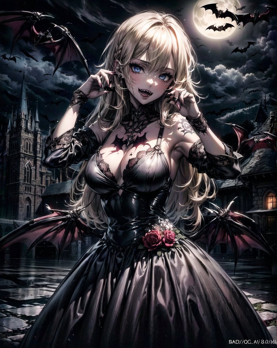 Vampire Girl #AIダーク部 #𝓐𝓘𝓪𝓻𝓽