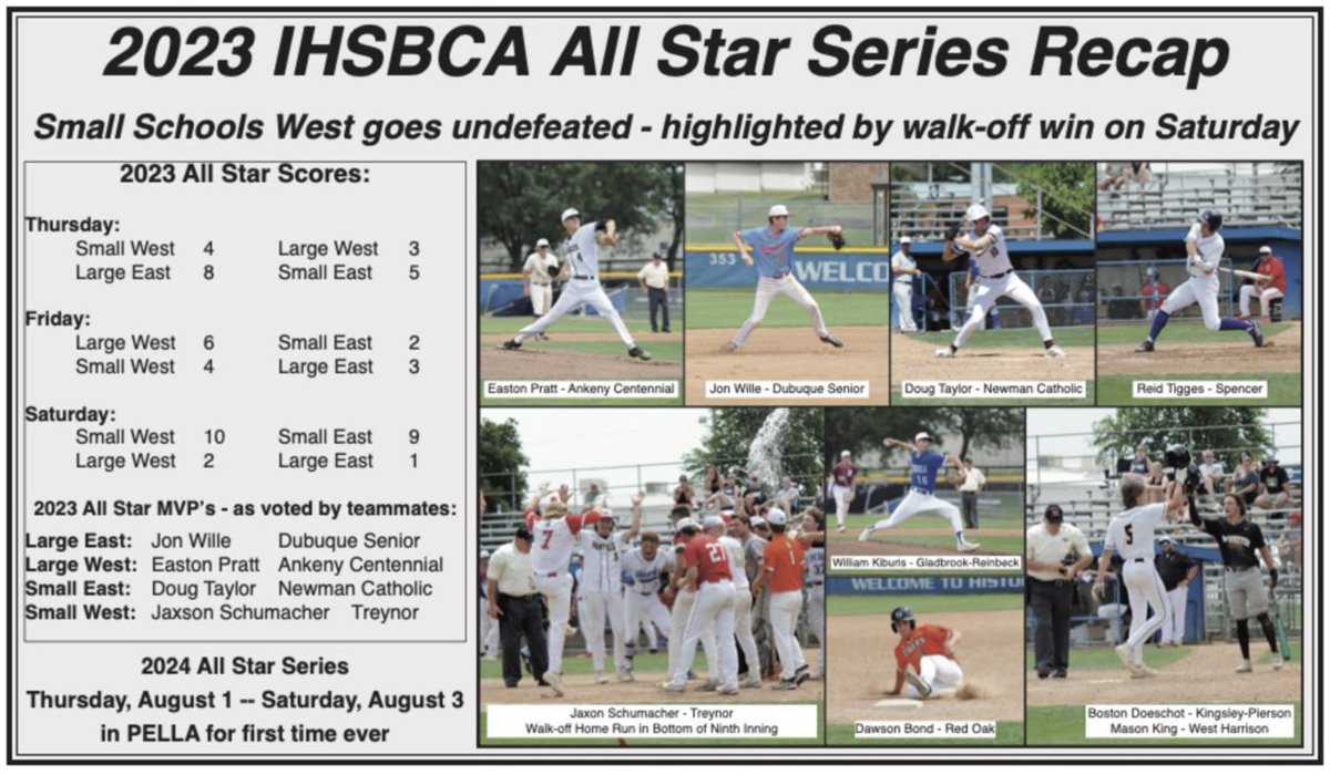 Iowa High School Baseball Coaches Association All-Star Series recap #iahsbb