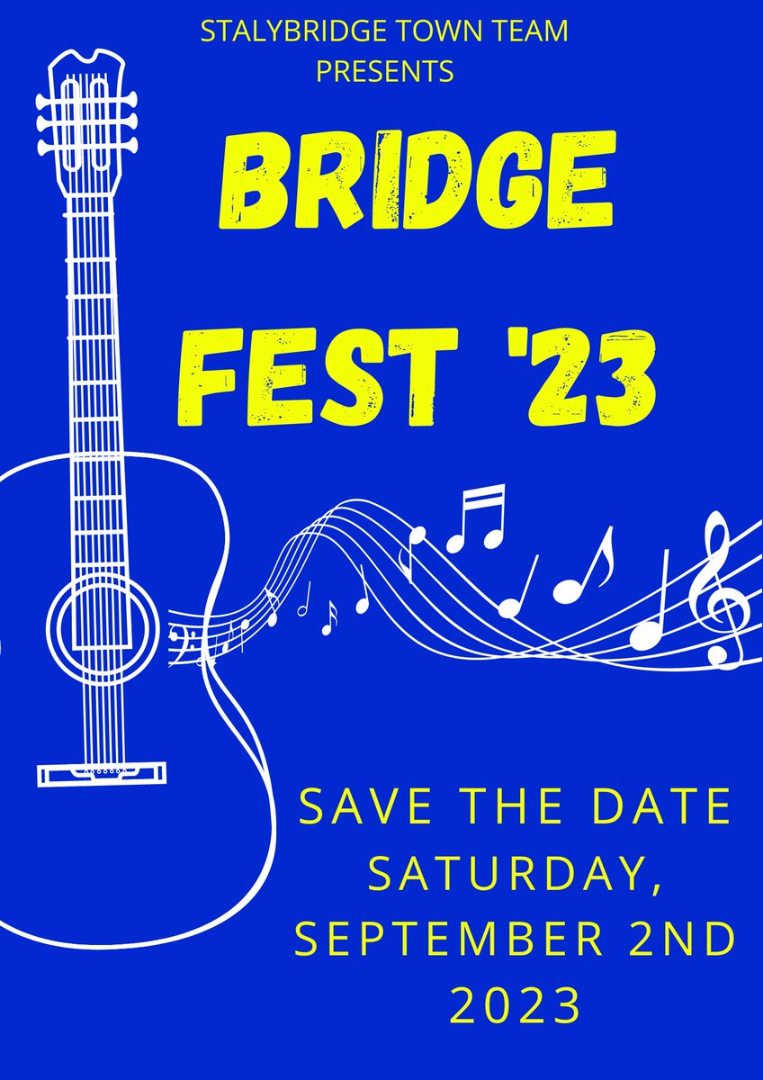StalyTownTeam's tweet photo. Save the date… Bridge Fest ‘23 is coming…

Our team of volunteers have been busy behind the scenes getting everything finalised. We are going to be bigger and better this year!

We can’t wait to share more details with you all https://t.co/znLfHaMGpJ