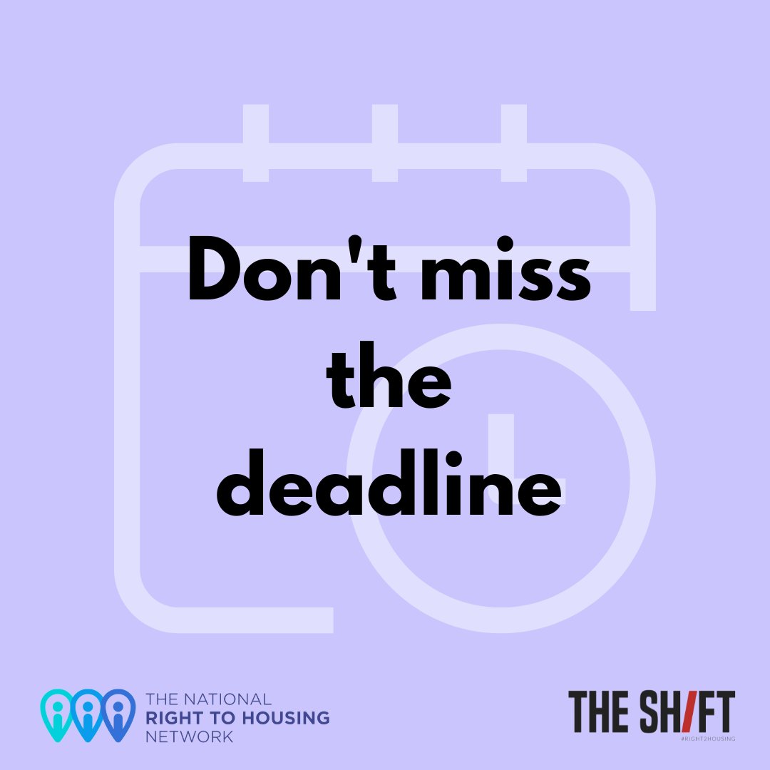 Make_TheShift's tweet image. ⏰ Don&apos;t miss out on the opportunity to contribute to Canada’s first human rights-based review of the #financialization in rental housing. Submit your stories &amp;amp; recommendations by August 31st. Let&apos;s work to fully realize the right to housing for all. #Canada #Housing