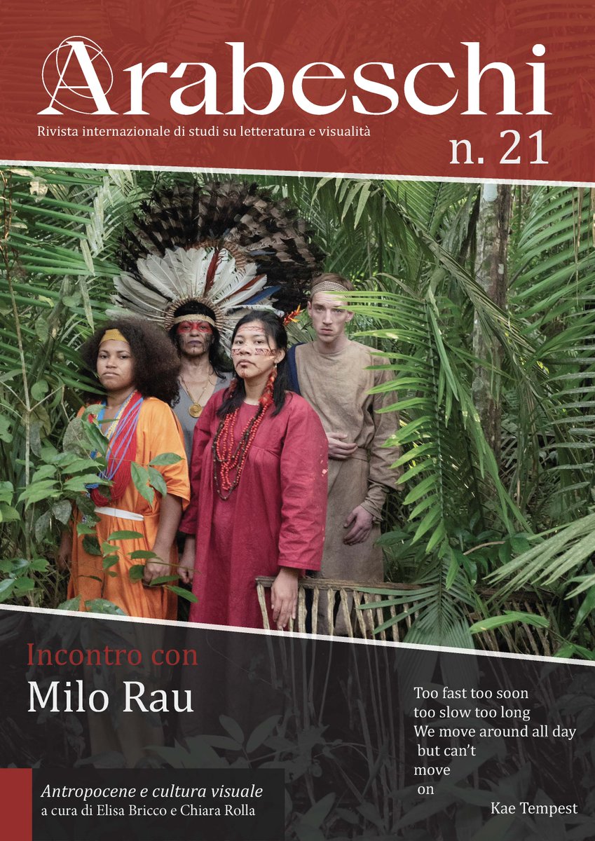 Il nuovo numero di #Arabeschi è online. Uno speciale dedicato all'#antropocene fra #letteratura, #media e #culturavisuale e un incontro con #MiloRau. Tutti i contributi sono disponibili gratuitamente online qui 👇arabeschi.it/numbers/arabes…