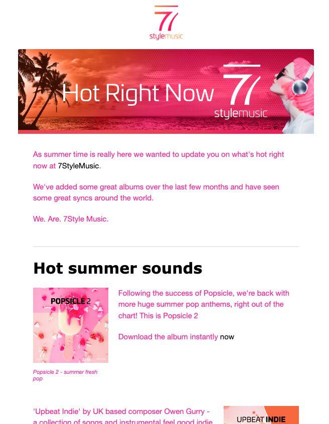 7StyleMusic's tweet image. Our Summer newsletter is out today! Full of news on our latest releases, recent syncs &amp;amp; upcoming albums madmimi.com/p/c880d61

⁣⁣⁣⁣⁣⁣⁣⁣⁣⁣⁣#productionmusic #librarymusic #sync #musiclicensing #producer