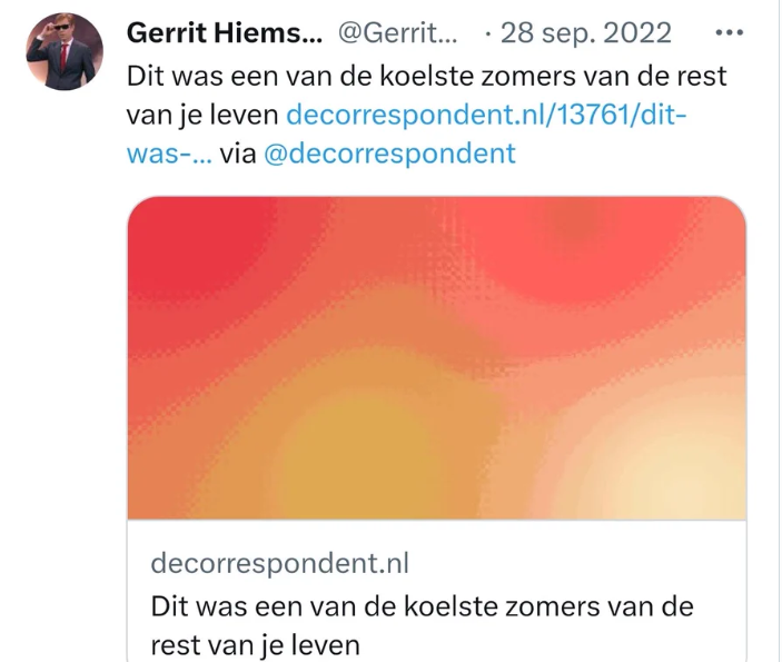 fmeeus1's tweet photo. Ja die Gerrit H. is een grapjas. Zijn voorspelling van 28 september 2022 is hilarisch. Wanneer krijgen we getoeter over record koudste en natste zomer ?
Heeft mij al lang geblokt. https://t.co/Y8HXKPM3Og
