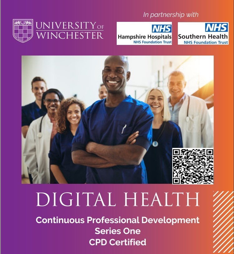 Digital Health at The University of Winchester (@uow_digihealth) on Twitter photo Booking is now open for the Digital Health CPD Series One - Scan QR Code or follow link - tinyurl.com/DigitalHealthC…
In Partnership with <a href="/HHFTnhs/">Hampshire Hospitals</a> and @Southern_NHSFT
#CPD #DigitalHealth #DigitalLiteracy #DigitalTransformation #NHS Booking is now open for the Digital Health CPD Series One - Scan QR Code or follow link - tinyurl.com/DigitalHealthC…
In Partnership with <a href="/HHFTnhs/">Hampshire Hospitals</a> and @Southern_NHSFT
#CPD #DigitalHealth #DigitalLiteracy #DigitalTransformation #NHS