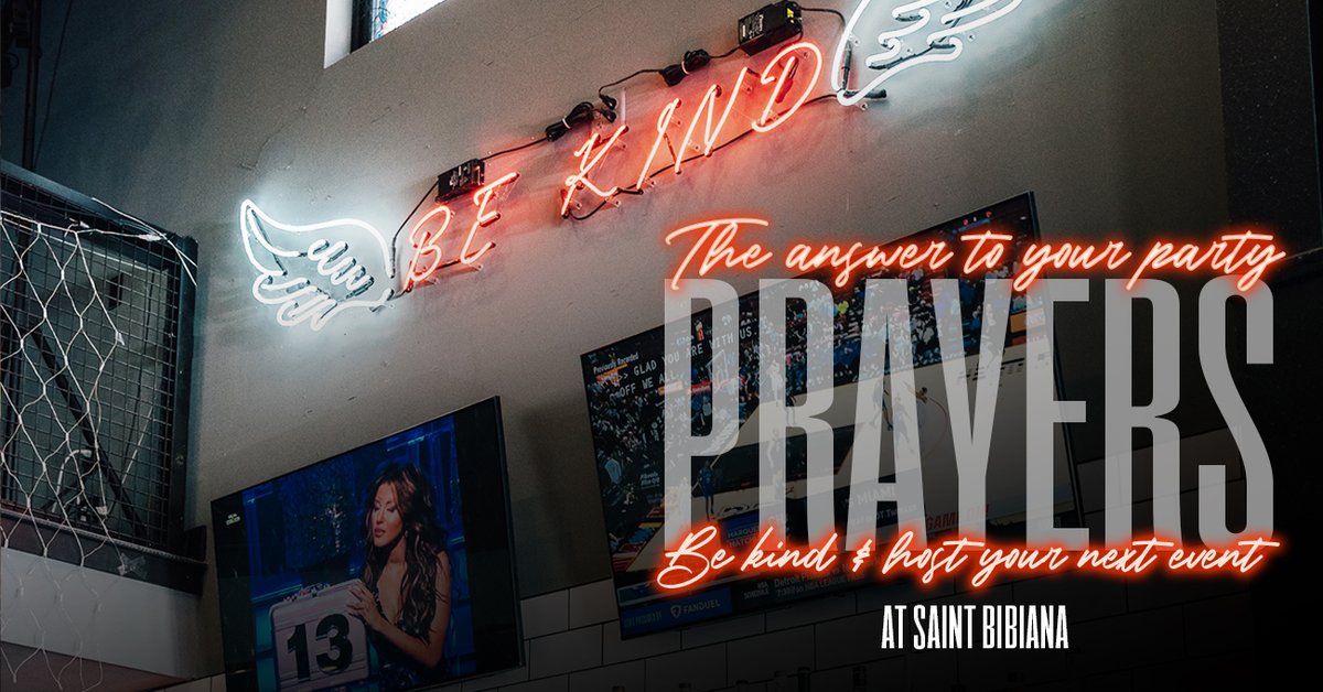 SaintBibianaMKE's tweet photo. “Be Kind” to your next #party guests—treat them to a night at Saint Bibiana! 😇😈
Book today:
🔗 https://t.co/bezN0IULDx
📞 (414) 988-4629
#Birthday #GroupDate #Venue #Bar #Restaurant #Milwaukee https://t.co/hWJ9lKzzGw