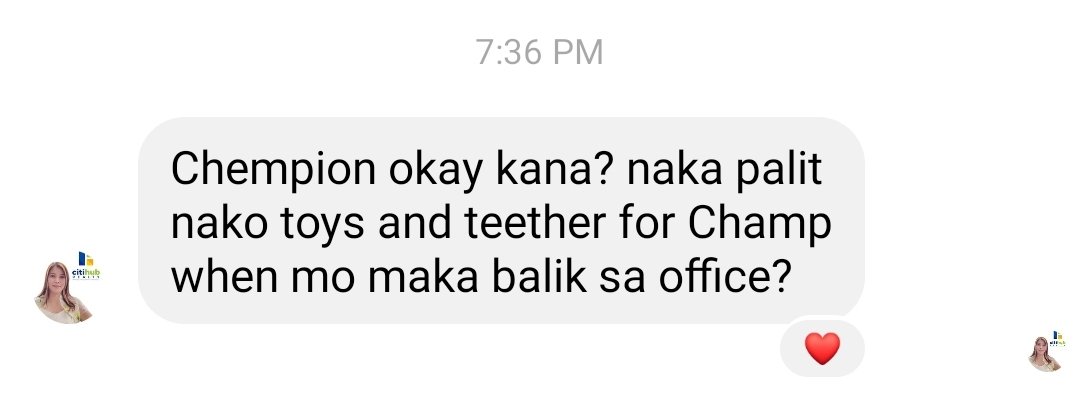 cheriemeaa's tweet photo. My thoughtful boss randomly chatting me gusto niya palitan toys our baby. 🥺 

Salamat kaayo for my BOSS, Lord. 💕 https://t.co/gABFk0Gh4r