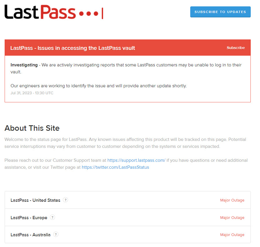 _Jeremy_W's tweet photo. Looks like @LastPass is finally acknowledging there is a problem..... https://t.co/ZyZUzbRVaT