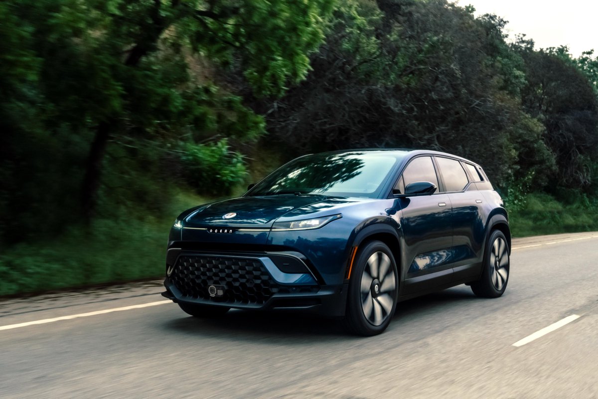 FiskerInc's tweet photo. The #FiskerOcean is out on the roads. Deliveries have started, &amp; we are excited! You can order yours now online and/or through the Fisker App. Longest EV range of any Electric SUV - 360 miles. ⚡️🌊

#Fisker #Evs #Cleanfutureforall https://t.co/F2AGD6YzYW