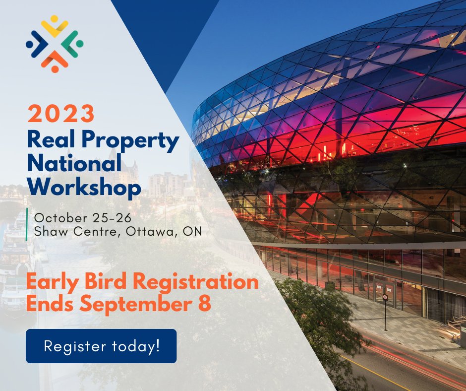 RPIC_IBIC's tweet image. Secure your spot for the 2023 Hybrid #RealProperty National Workshop this fall Oct. 25-26 at the Shaw Centre in downtown Ottawa and online!

Early bird pricing ends September 8, 2023! Register now ➡️ buff.ly/3XgsGHl